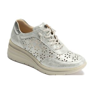 Pitillos - 11112 - PLATA - 11112 - PLATA - Deportivo con cuña y cordones elásticos en piel fantasía Plata - 1