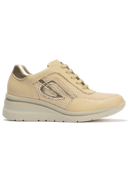 Pitillos - 11113 - CREMA - 11113 - CREMA - Deportivo con cuña en piel napa y tejido Crema - 1