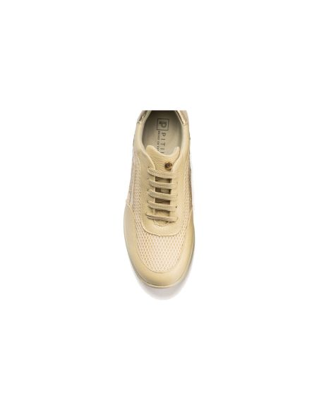 Pitillos - 11113 - CREMA - 11113 - CREMA - Deportivo con cuña en piel napa y tejido Crema - 2