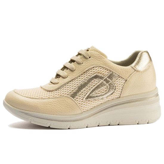 Pitillos - 11113 - CREMA - 11113 - CREMA - Deportivo con cuña en piel napa y tejido Crema - 3