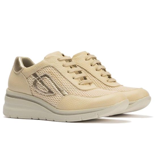Pitillos - 11113 - CREMA - 11113 - CREMA - Deportivo con cuña en piel napa y tejido Crema - 4