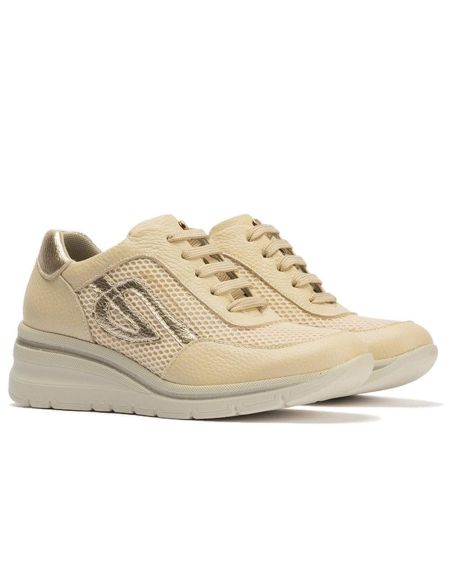 Pitillos - 11113 - CREMA - 11113 - CREMA - Deportivo con cuña en piel napa y tejido Crema - 4