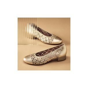 Pitillos - 11120 - ORO - 11120 - ORO - Zapato salón con tacón bajo y punta redonda