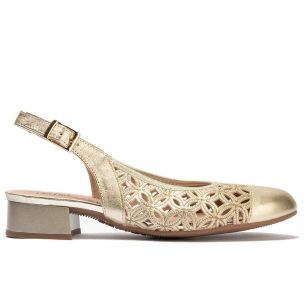 Pitillos - 11121 - ORO - 11121 - ORO - Zapato salón destalonado con tacón bajo y punta redonda