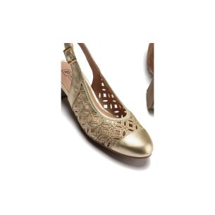 Pitillos - 11121 - ORO - 11121 - ORO - Zapato salón destalonado con tacón bajo y punta redonda 2