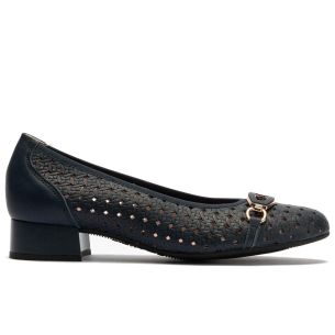 Pitillos - 11123 - MARINO - 11123 - MARINO - Zapato salón con adorno y tacón bajo