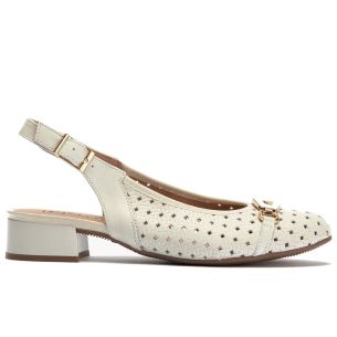 Pitillos - 11124 - GLACIAL - 11124 - GLACIAL - Zapato salón destalonado con adorno y tacón bajo