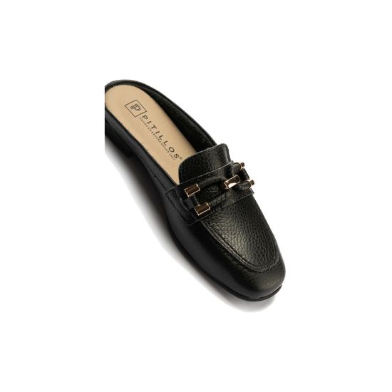 Pitillos - 11141 - NEGRO - 11141 - NEGRO - Mocasín plano destalonado en piel napa bombeada