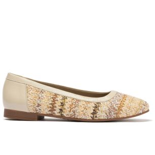 Pitillos - 11143 - CREMA - 11143 - CREMA - Bailarina plana en piel rafia y charol Crema - 1