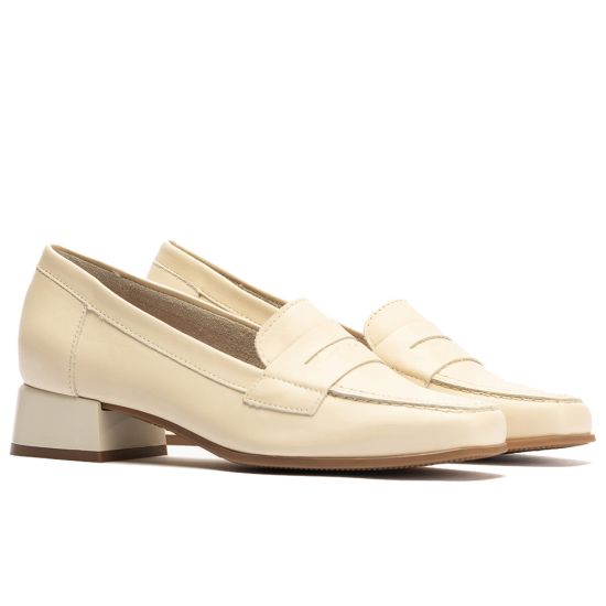 Pitillos - 11152 - CREMA - 11152 - CREMA - Mocasín con tacón bajo y antifaz