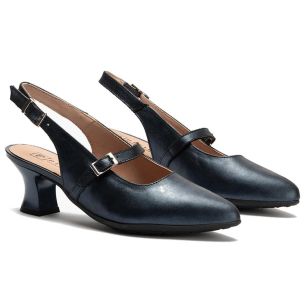 Pitillos - 11183 - MARINO - 11183 - MARINO - Zapato salón destalonado con tacón medio