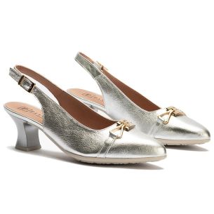 Pitillos - 11186 - PLATA - 11186 - PLATA - Zapato salón destalonado con tacón medio 2