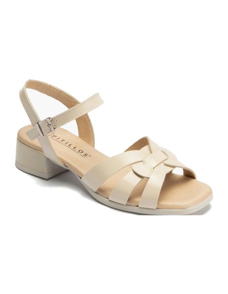 Pitillos - 11200 - CREMA - 11200 - CREMA - Sandalia con tacón bajo y pulsera Crema - 1