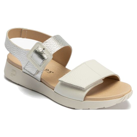 Pitillos - 11233 - BLANCO/PLATA - 11233 - BLANCO/PLATA - Sandalia deportiva con velcro Blanco-Plata - 1
