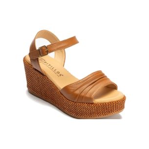 Pitillos - 11272 - CUERO - 11272 - CUERO - Sandalia de rafia con cuña alta