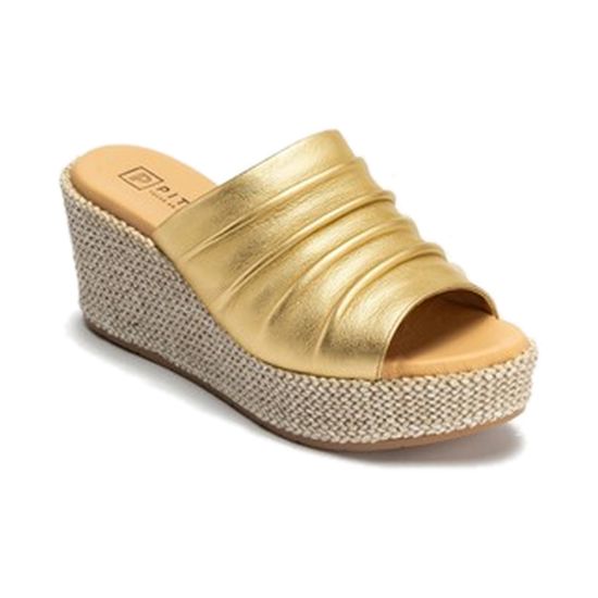 Pitillos - 11273 - ORO - 11273 - ORO - Sandalia zueco de rafia con cuña alta Oro - 1