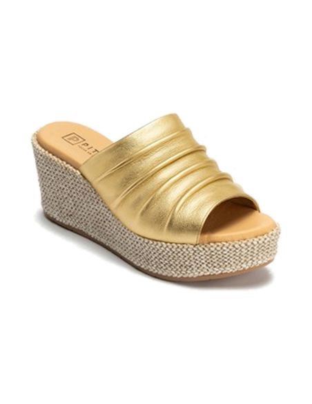 Pitillos - 11273 - ORO - 11273 - ORO - Sandalia zueco de rafia con cuña alta Oro - 1