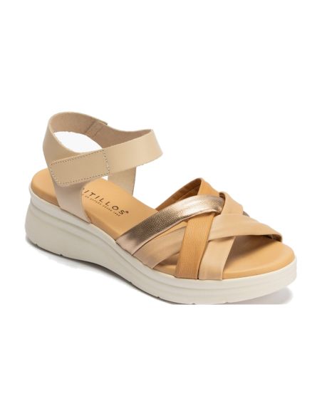 Pitillos - 11290 - CREMA - 11290 - CREMA - Sandalia con cuña media