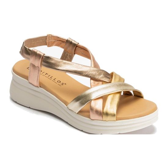 Pitillos - 11291 - ORO - 11291 - ORO - Sandalia con cuña media