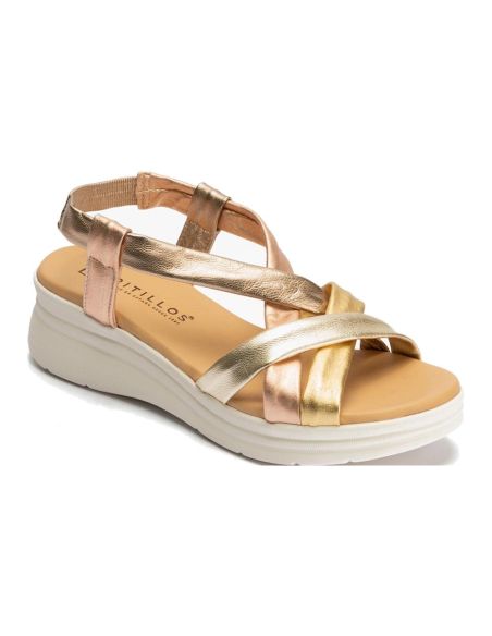 Pitillos - 11291 - ORO - 11291 - ORO - Sandalia con cuña media