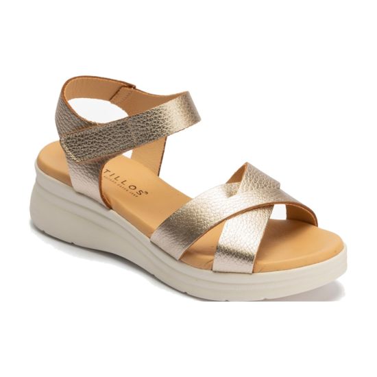 Pitillos - 11292 - ORO - 11292 - ORO - Sandalia con cuña media
