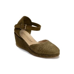 Pitillos - 11314 - KAKI - 11314 - KAKI - Sandalia estilo valenciana cuña alta con pulsera Kaki - 1