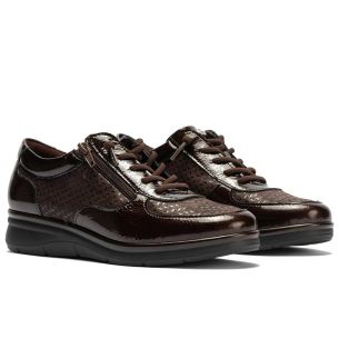 Pitillos - 11501 - MARRON - 11501 - MARRON - Deportivo con Cremallera combinado Charol con Lycra Marrón - 1 2
