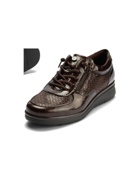 Pitillos - 11501 - MARRON - 11501 - MARRON - Deportivo con Cremallera combinado Charol con Lycra Marrón - 6