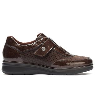 Pitillos - 11504 - MARRON - 11504 - MARRON - Deportivo con Velcro combinado Charol con Lycra Marrón - 1