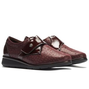 Pitillos - 11510 - BURDEOS - 11510 - BURDEOS - Blucher de velcro combinado lycra con charol Burdeos - 1 2