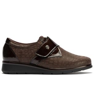 Pitillos - 11510 - MARRON - 11510 - MARRON - Blucher de velcro combinado lycra con charol Marrón - 1