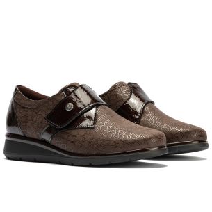 Pitillos - 11510 - MARRON - 11510 - MARRON - Blucher de velcro combinado lycra con charol Marrón - 1 2