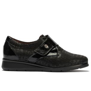 Pitillos - 11510 - NEGRO - 11510 - NEGRO - Blucher de velcro combinado lycra con charol Negro - 1