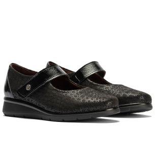 Pitillos - 11513 - NEGRO - 11513 - NEGRO - Mercedes con velcro combinado lycra con charol Negro - 1 2