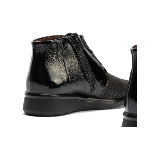 Pitillos - 11514 - NEGRO - 11514 - NEGRO - Botín con velcros y cremallera combinado lycra con charol Negro - 4