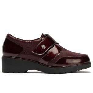 Pitillos - 11520 - BURDEOS - 11520 - BURDEOS - Blucher con velcro combinado charol con lycra Burdeos - 1