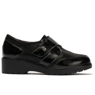 Pitillos - 11520 - NEGRO - 11520 - NEGRO - Blucher con velcro combinado charol con lycra Negro - 1