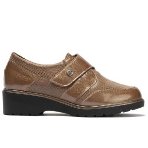 Pitillos - 11520 - TOPO - 11520 - TOPO - Blucher con velcro combinado charol con lycra Topo - 1