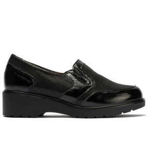 Pitillos - 11521 - NEGRO - 11521 - NEGRO - Manoletina con elásticos combinado charol con lycra Negro - 1