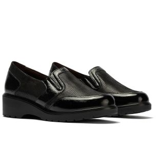 Pitillos - 11521 - NEGRO - 11521 - NEGRO - Manoletina con elásticos combinado charol con lycra Negro - 1 2
