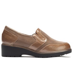 Pitillos - 11521 - TOPO - 11521 - TOPO - Manoletina con elásticos combinado charol con lycra Topo - 1