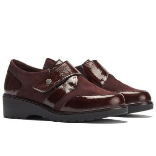Pitillos - 11524 - BURDEOS - 11524 - BURDEOS - Blucher con velcro combinado charol con ante Burdeos - 1 2