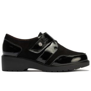 Pitillos - 11524 - NEGRO - 11524 - NEGRO - Blucher con velcro combinado charol con ante Negro - 1