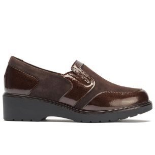 Pitillos - 11525 - MARRON - 11525 - MARRON - Manoletina con elásticos combinado charol con ante Marrón - 1