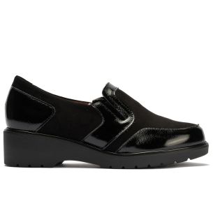 Pitillos - 11525 - NEGRO - 11525 - NEGRO - Manoletina con elásticos combinado charol con ante Negro - 1