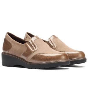 Pitillos - 11525 - TOPO - 11525 - TOPO - Manoletina con elásticos combinado charol con ante Topo - 1 2