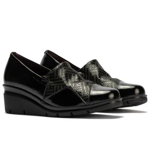 Pitillos - 11531 - NEGRO - 11531 - NEGRO - Abotinado combinado charol con lycra Negro - 1 2