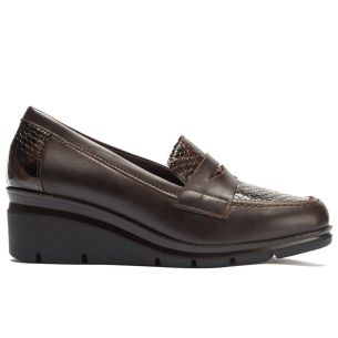 Pitillos - 11535 - MARRON - 11535 - MARRON - Mocasín combinado napa con serpiente charol Marrón - 1