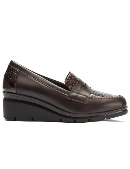Pitillos - 11535 - MARRON - 11535 - MARRON - Mocasín combinado napa con serpiente charol Marrón - 1