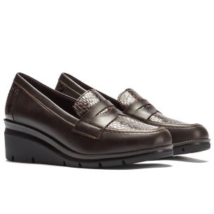 Pitillos - 11535 - MARRON - 11535 - MARRON - Mocasín combinado napa con serpiente charol Marrón - 1 2